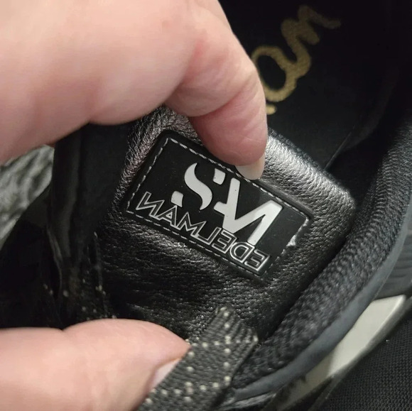 Sam Edelman | Black White Fashion Sneakers Sz 10 - Picture 3 of 9